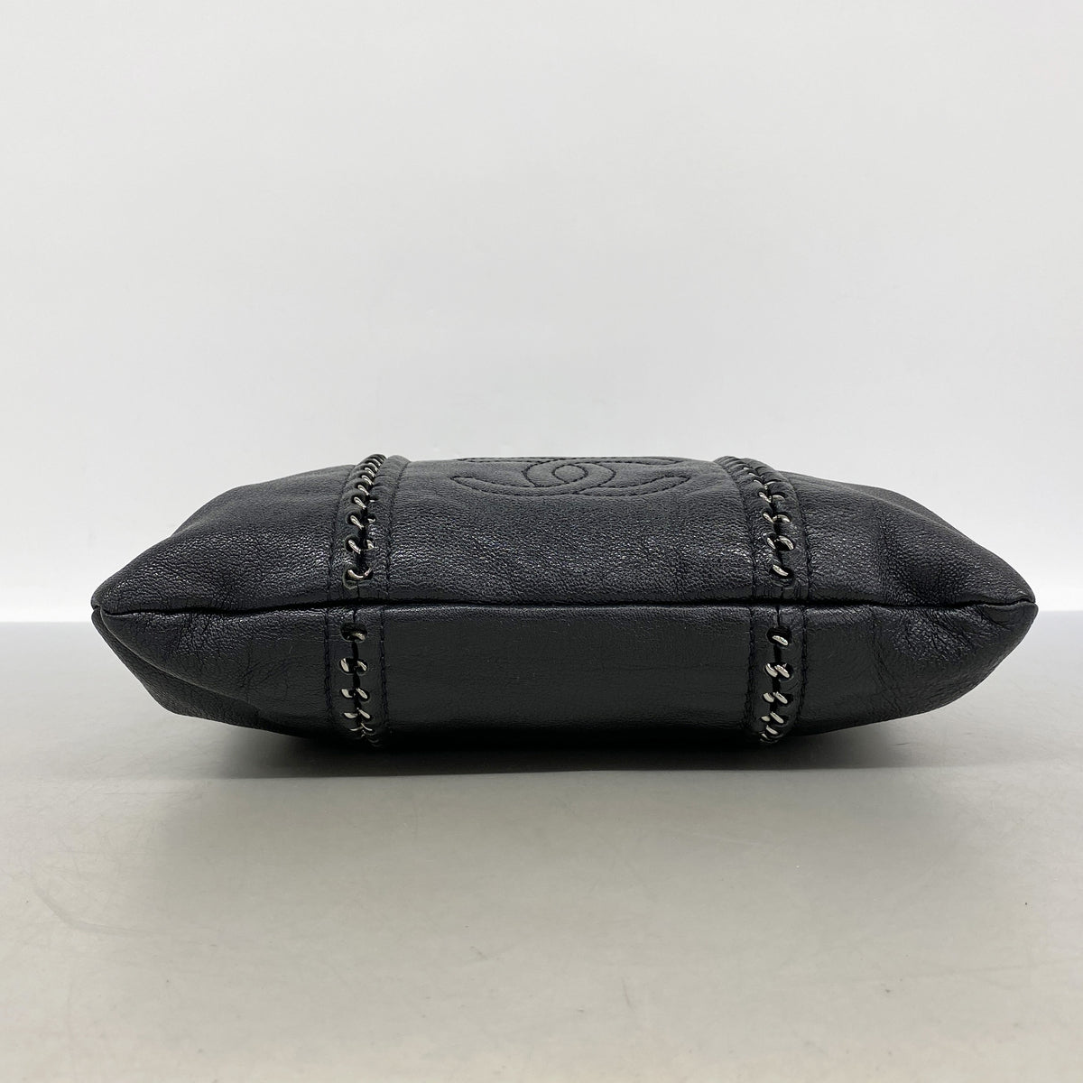 【6kd4688】シャネル トートバッグ レザー ブラック シルバー金具【中古】レディース