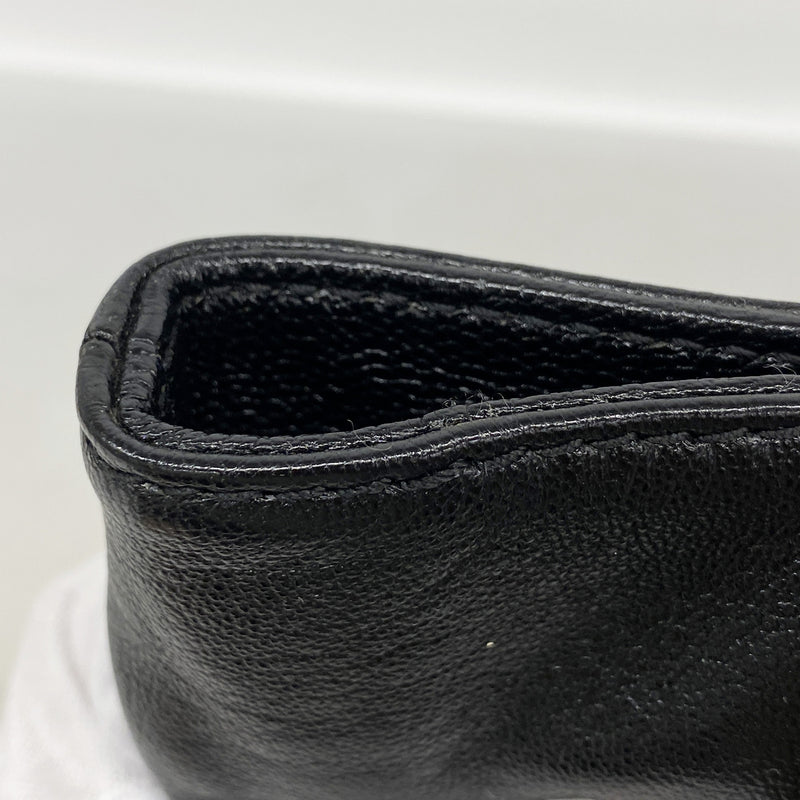 【6kd4688】シャネル トートバッグ レザー ブラック シルバー金具【中古】レディース