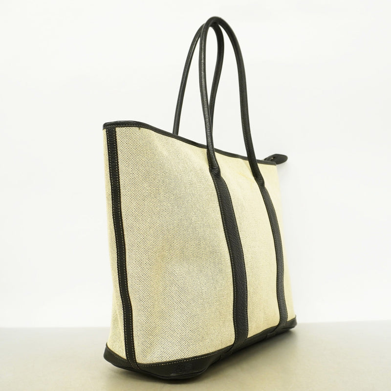 【6kd4726】エルメス トートバッグ ガーデンジップMM トワルアッシュ ブラック シルバー金具 □M刻印【中古】レディース