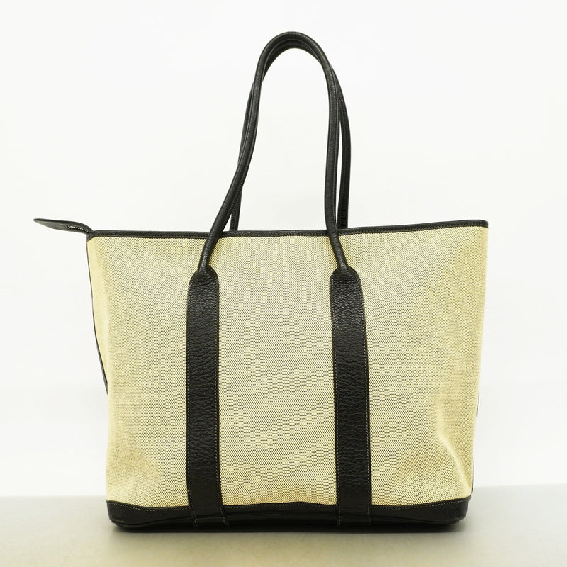 【6kd4726】エルメス トートバッグ ガーデンジップMM トワルアッシュ ブラック シルバー金具 □M刻印【中古】レディース