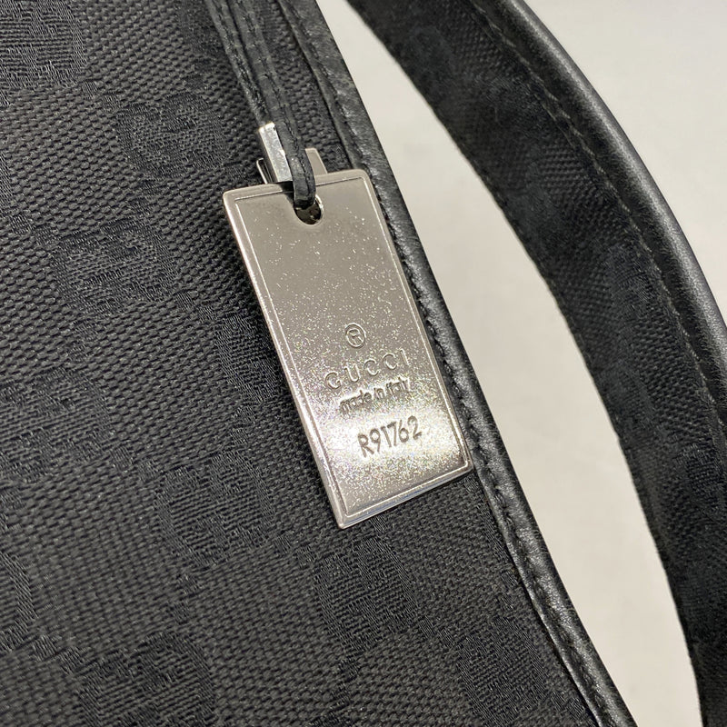 【6kd4748】グッチ ショルダーバッグ GGキャンバス 91762 キャンバス ブラック シルバー金具【中古】レディース