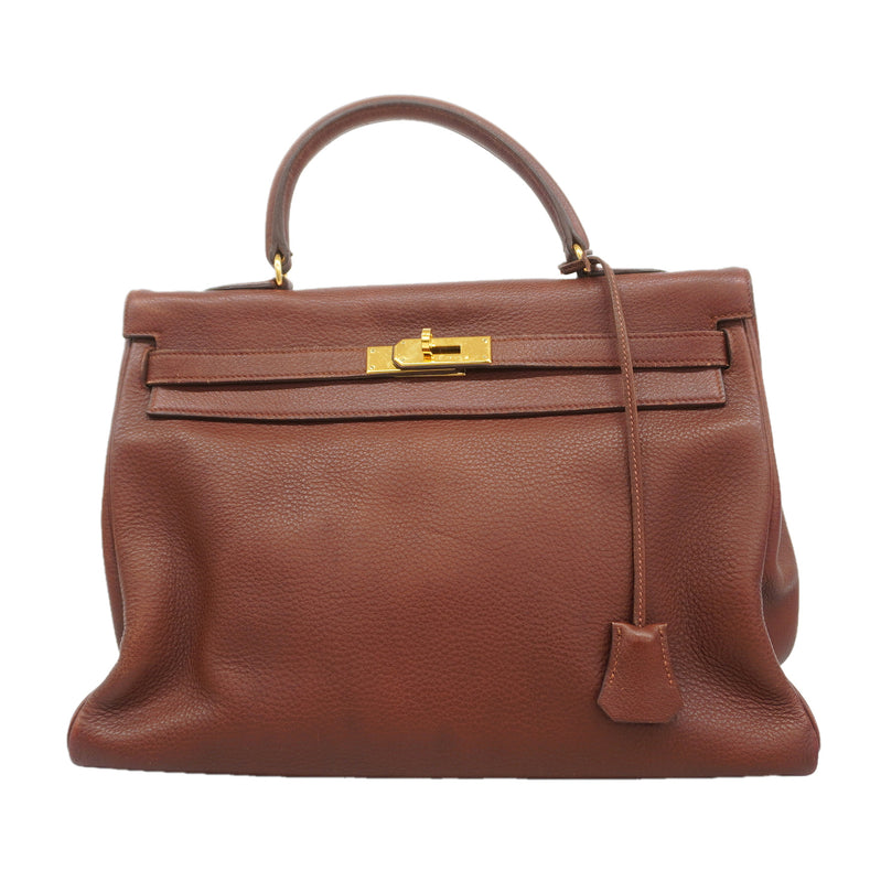 【6kd4778】エルメス ハンドバッグ ケリー35 トゴ ルージュアッシュ ゴールド金具 □A刻印【中古】レディース