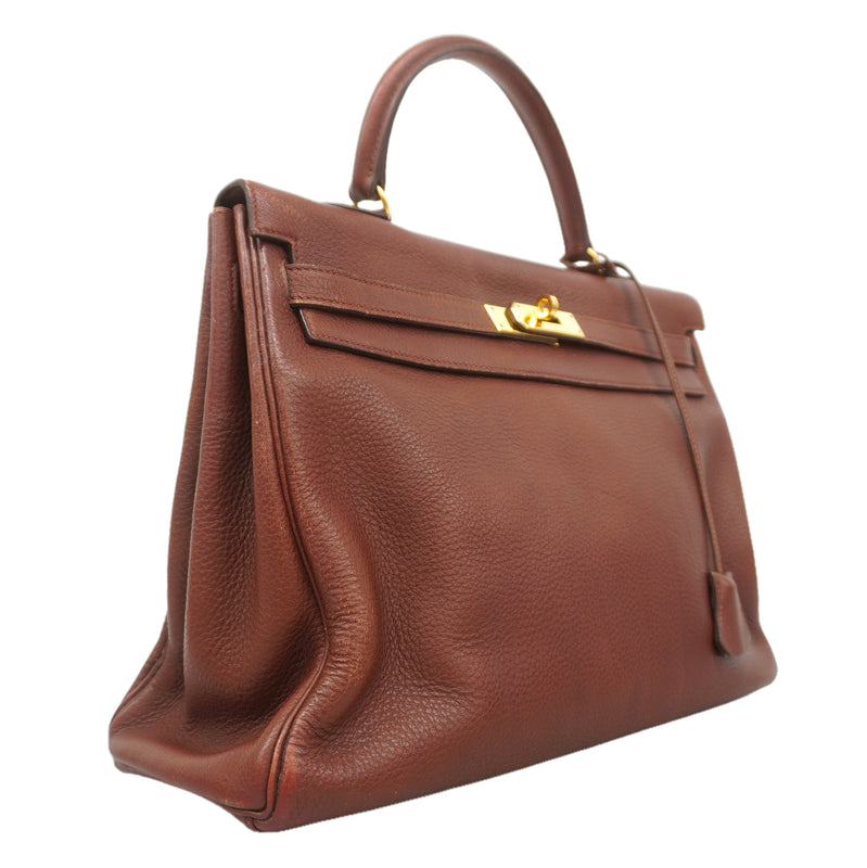 【6kd4778】エルメス ハンドバッグ ケリー35 トゴ ルージュアッシュ ゴールド金具 □A刻印【中古】レディース