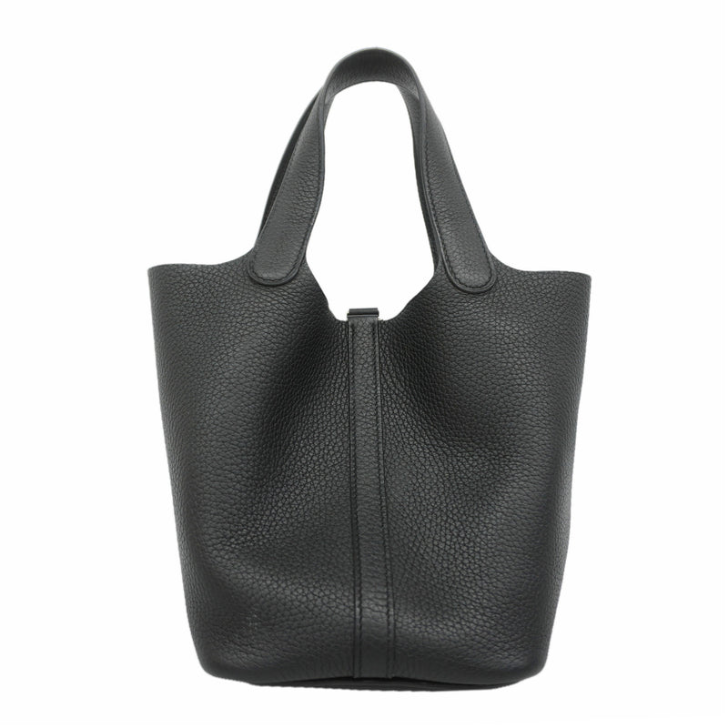 【6kd4791】エルメス ハンドバッグ ピコタンロックPM トリヨンクレマンス ブラック シルバー金具 D刻印【中古】レディース