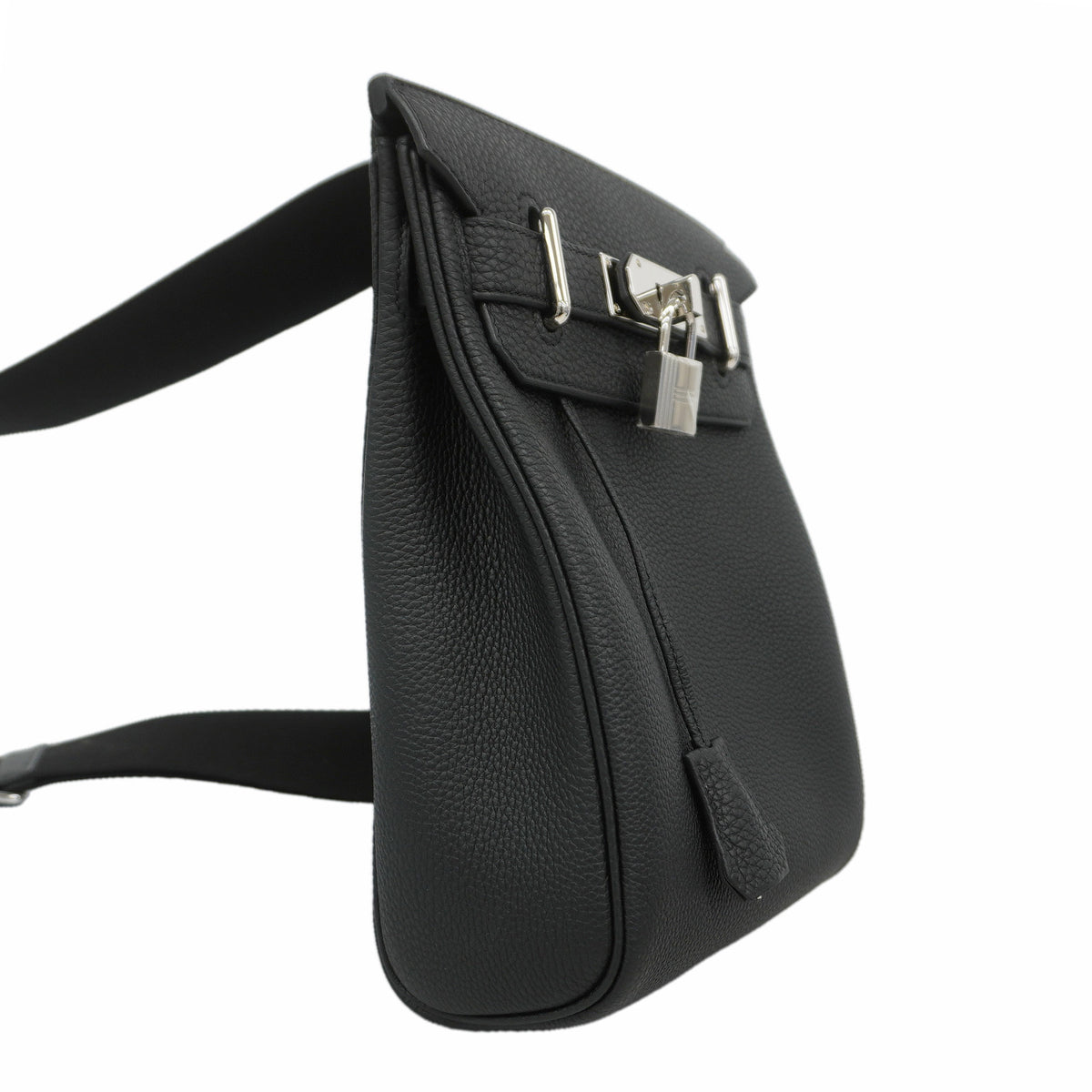 【6kd4792】エルメス ショルダーバッグ ケリーアッカドPM トゴ ブラック シルバー金具 K刻印【中古】レディース