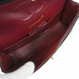 【6kd4798】シャネル ショルダーバッグ マトラッセ Wフラップ Wチェーン ラムスキン ブラック ゴールド金具【中古】レディース