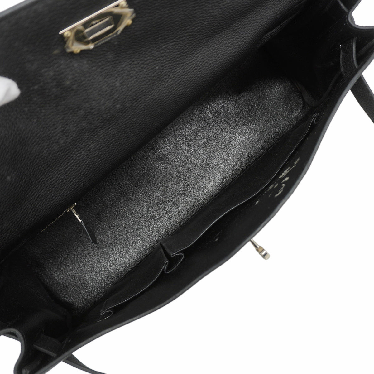 【6kd4807】エルメス ショルダーバッグ ショルダーケリー トゴ ブラック シルバー金具 □N刻印【中古】レディース