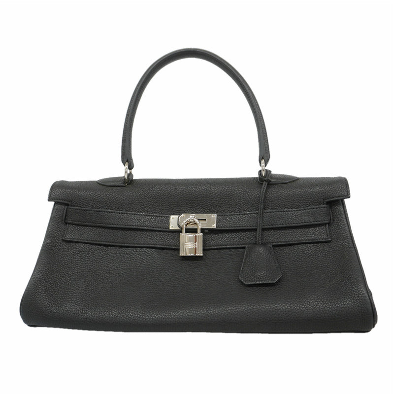 【6kd4807】エルメス ショルダーバッグ ショルダーケリー トゴ ブラック シルバー金具 □N刻印【中古】レディース