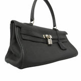【6kd4807】エルメス ショルダーバッグ ショルダーケリー トゴ ブラック シルバー金具 □N刻印【中古】レディース