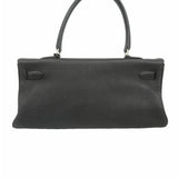 【6kd4807】エルメス ショルダーバッグ ショルダーケリー トゴ ブラック シルバー金具 □N刻印【中古】レディース