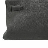 【6kd4807】エルメス ショルダーバッグ ショルダーケリー トゴ ブラック シルバー金具 □N刻印【中古】レディース