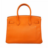 【6kd4811】エルメス ハンドバッグ バーキン30 ヴォーガリバー オレンジ ゴールド金具 □J刻印【中古】レディース