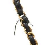 【6kd4814】シャネル ショルダーバッグ デカマトラッセ Wフラップ Wチェーン ラムスキン ブラック ゴールド金具【中古】レディース