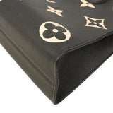 【6kd4816】ルイヴィトン トートバッグ モノグラム・アンプラント バイカラー オンザゴーMM M45495 ブラック ベージュ 2wayバッグ【中古】レディース