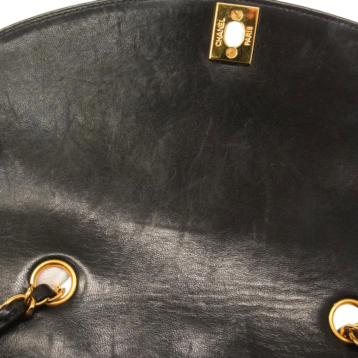 【6kd4820】シャネル ショルダーバッグ ダイアナ チェーンショルダー ラムスキン ブラック ゴールド金具【中古】レディース