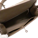【6kd4821-e-g】エルメス ハンドバッグ ケリー28 ヴォーエプソン エトゥープ シルバー金具 K刻印 2wayバッグ【中古】レディース
