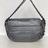 【6kd4831】シャネル ショルダーバッグ チェーンショルダー レザー ブラック シルバー金具【中古】レディース