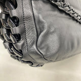 【6kd4831】シャネル ショルダーバッグ チェーンショルダー レザー ブラック シルバー金具【中古】レディース