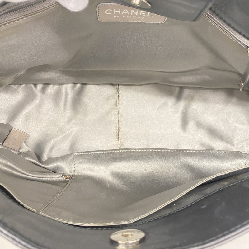 【6kd4831】シャネル ショルダーバッグ チェーンショルダー レザー ブラック シルバー金具【中古】レディース