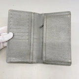 【6kd4832】シャネル 長財布 ビコローレ レザー ベージュ シルバー金具【中古】レディース