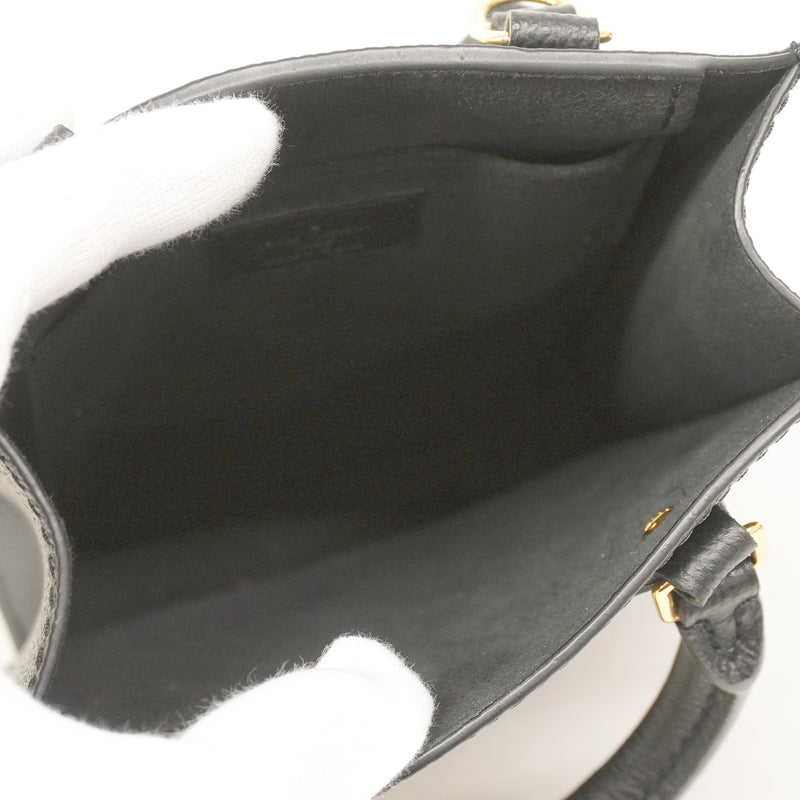 【6kd4838】ルイヴィトン ハンドバッグ モノグラム・アンプラント バイカラー プティットサックプラ M81416 ブラック ベージュ 2wayバッグ【中古】レディース