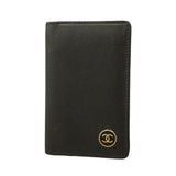 【6kd4840】シャネル カードケース ココボタン レザー ブラック ゴールド金具【中古】メンズ レディース ユニセックス