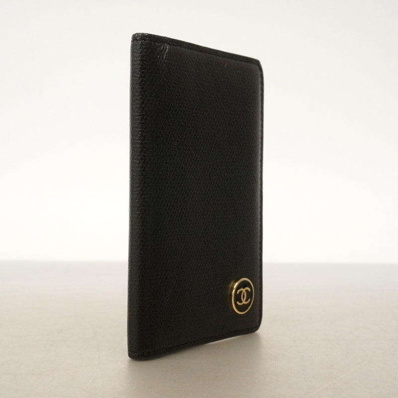 【6kd4840】シャネル カードケース ココボタン レザー ブラック ゴールド金具【中古】メンズ レディース ユニセックス
