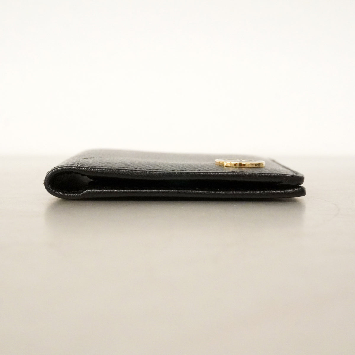 【6kd4840】シャネル カードケース ココボタン レザー ブラック ゴールド金具【中古】メンズ レディース ユニセックス