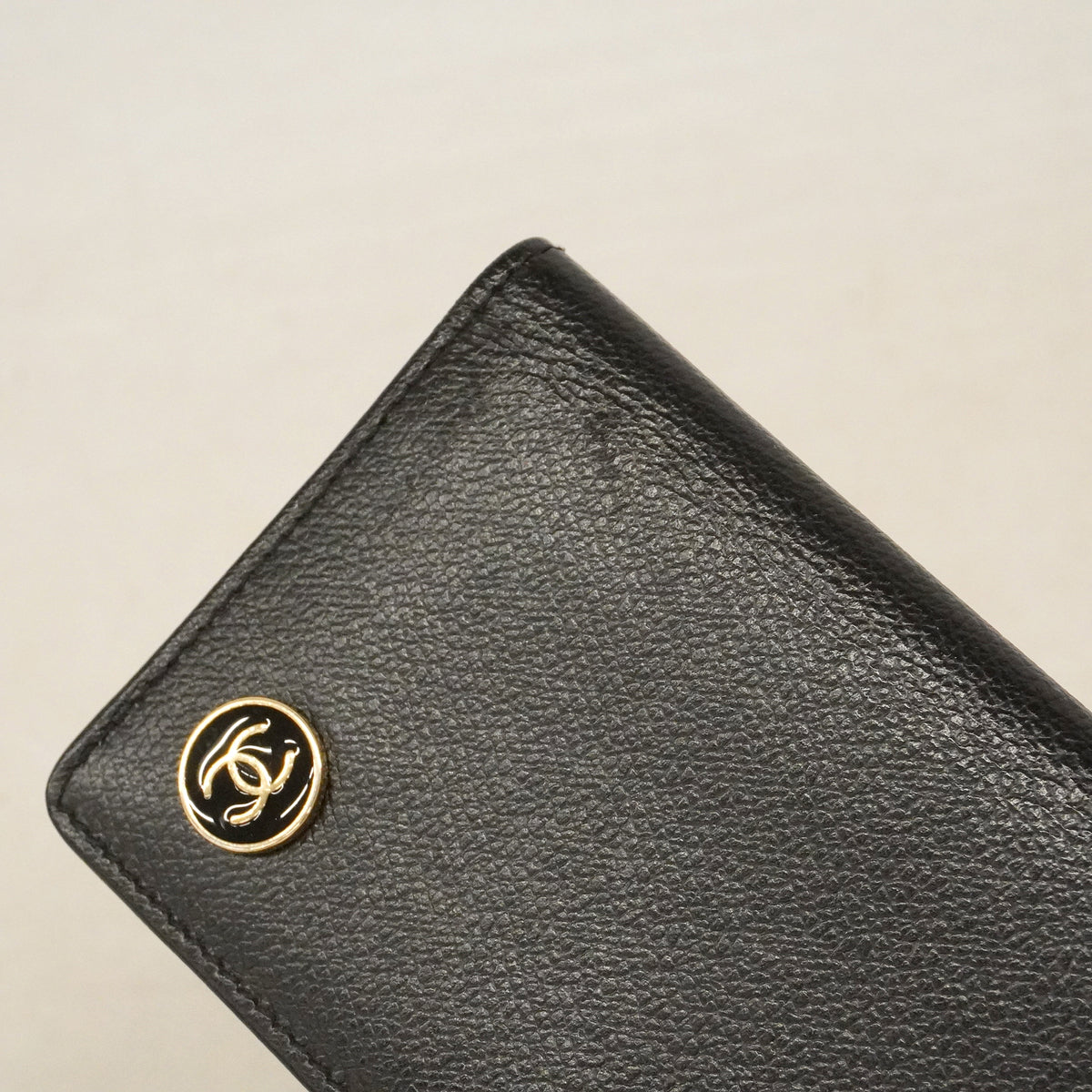 【6kd4840】シャネル カードケース ココボタン レザー ブラック ゴールド金具【中古】メンズ レディース ユニセックス