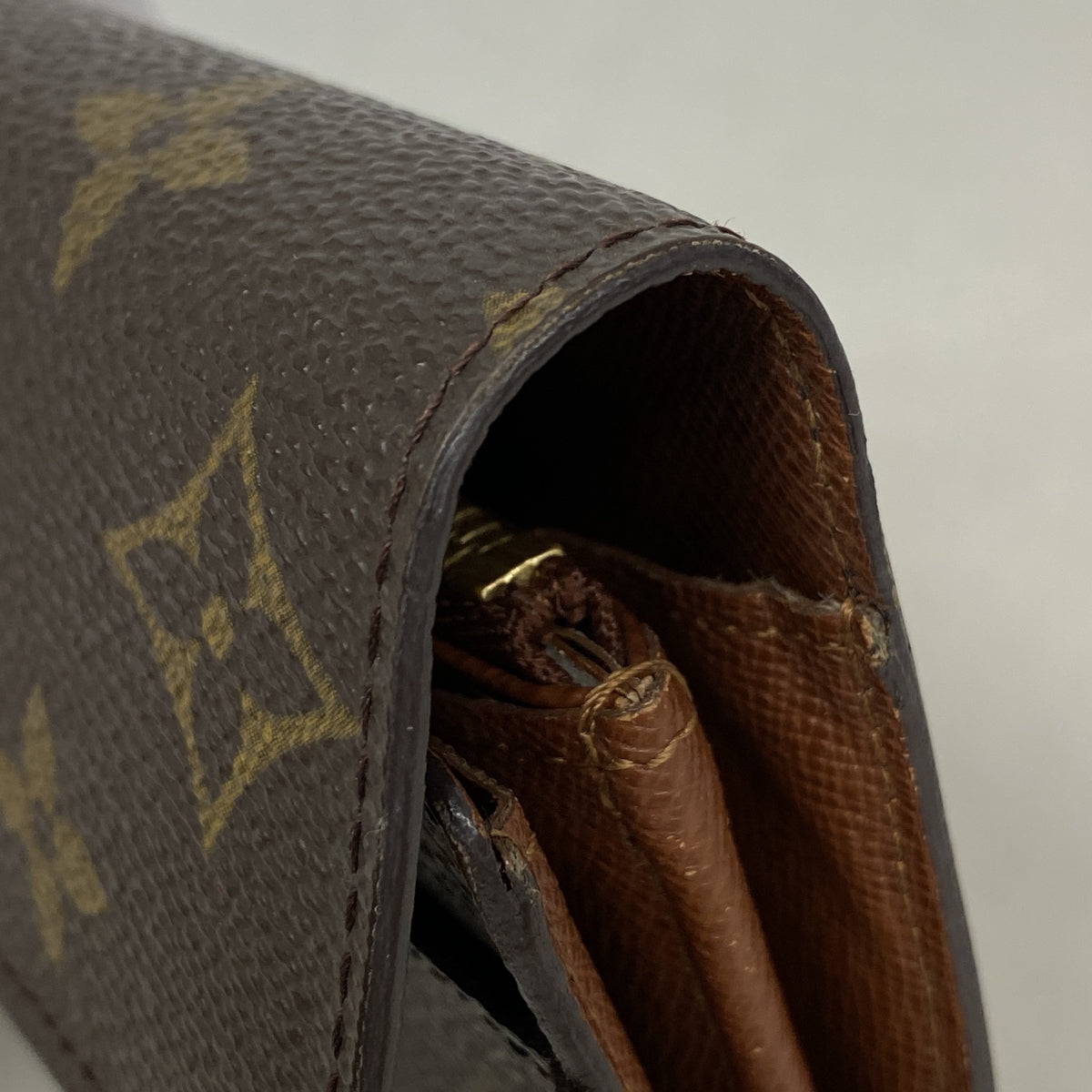 【6kd4861】ルイヴィトン 長財布 モノグラム ポシェットポルトモネクレディ M61725　 ブラウン【中古】レディース
