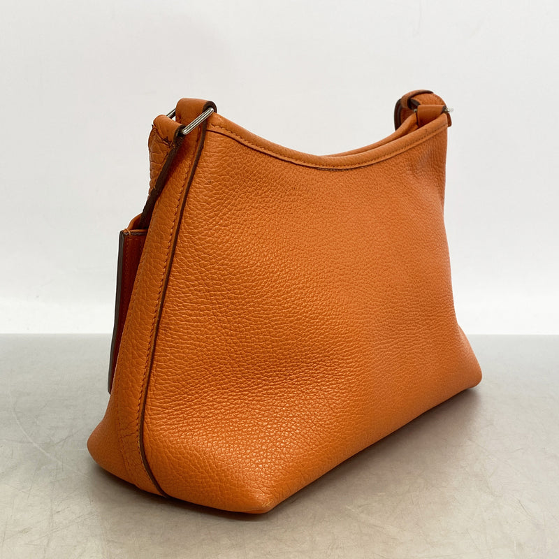 【6kd4863】エルメス ショルダーバッグ ベルランゴPM トリヨンクレマンス オレンジ シルバー金具 □E刻印【中古】レディース