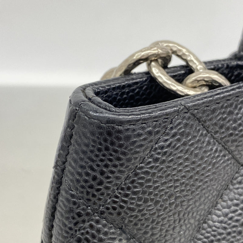 【6kd4882】シャネル トートバッグ マトラッセ キャビアスキン ブラック シルバー金具【中古】レディース