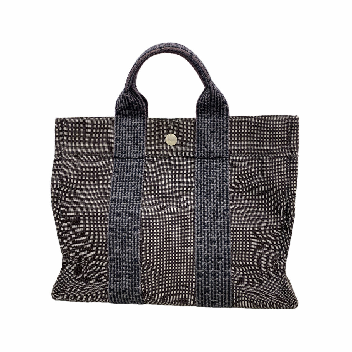 【6kd4883】エルメス トートバッグ エールラインPM ナイロン グレー シルバー金具【中古】メンズ レディース ユニセックス
