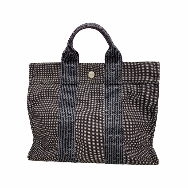 【6kd4883】エルメス トートバッグ エールラインPM ナイロン グレー シルバー金具【中古】メンズ レディース ユニセックス