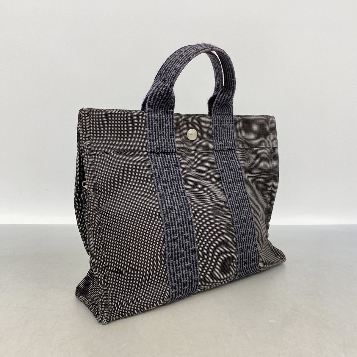 【6kd4883】エルメス トートバッグ エールラインPM ナイロン グレー シルバー金具【中古】メンズ レディース ユニセックス