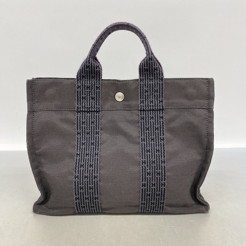 【6kd4883】エルメス トートバッグ エールラインPM ナイロン グレー シルバー金具【中古】メンズ レディース ユニセックス