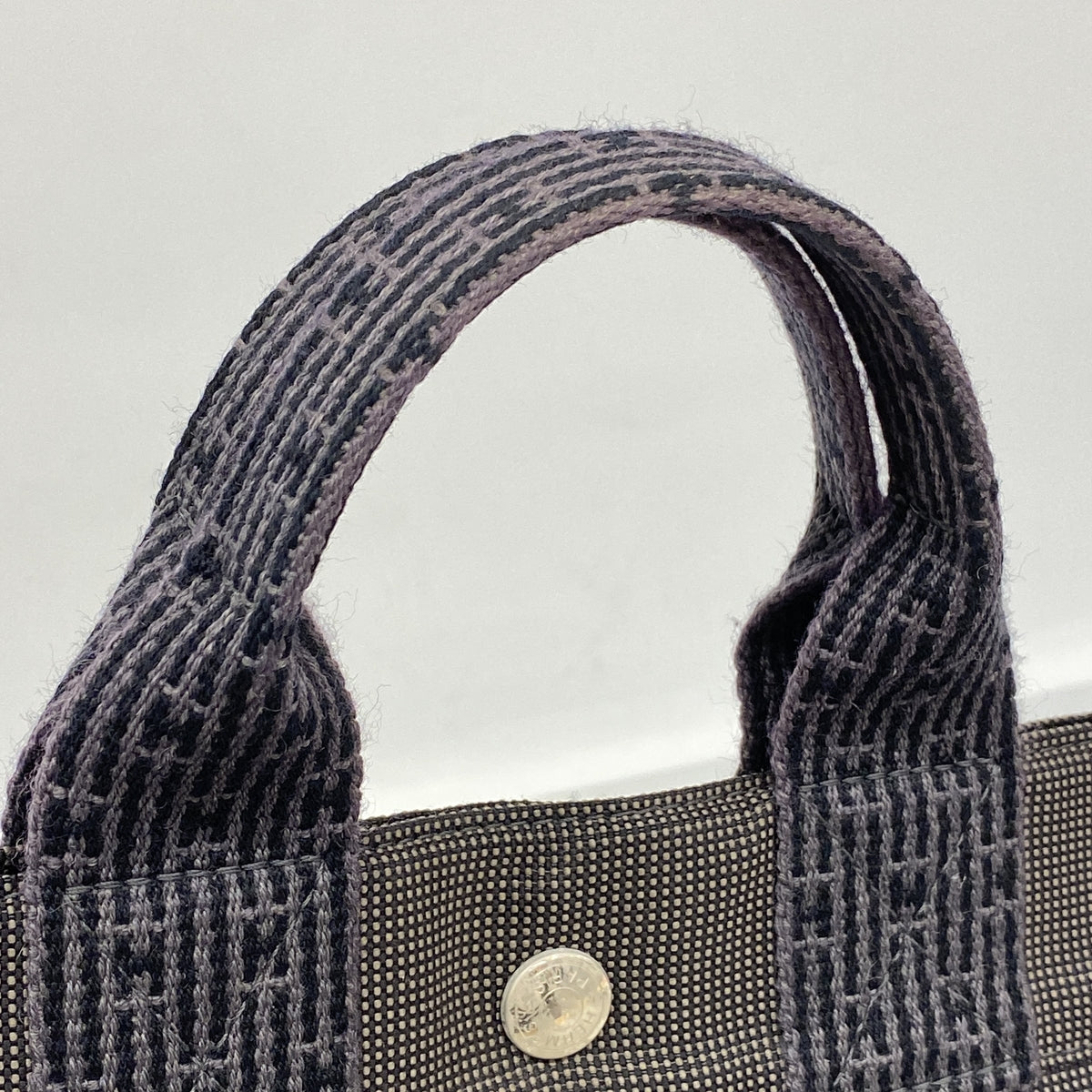 【6kd4883】エルメス トートバッグ エールラインPM ナイロン グレー シルバー金具【中古】メンズ レディース ユニセックス