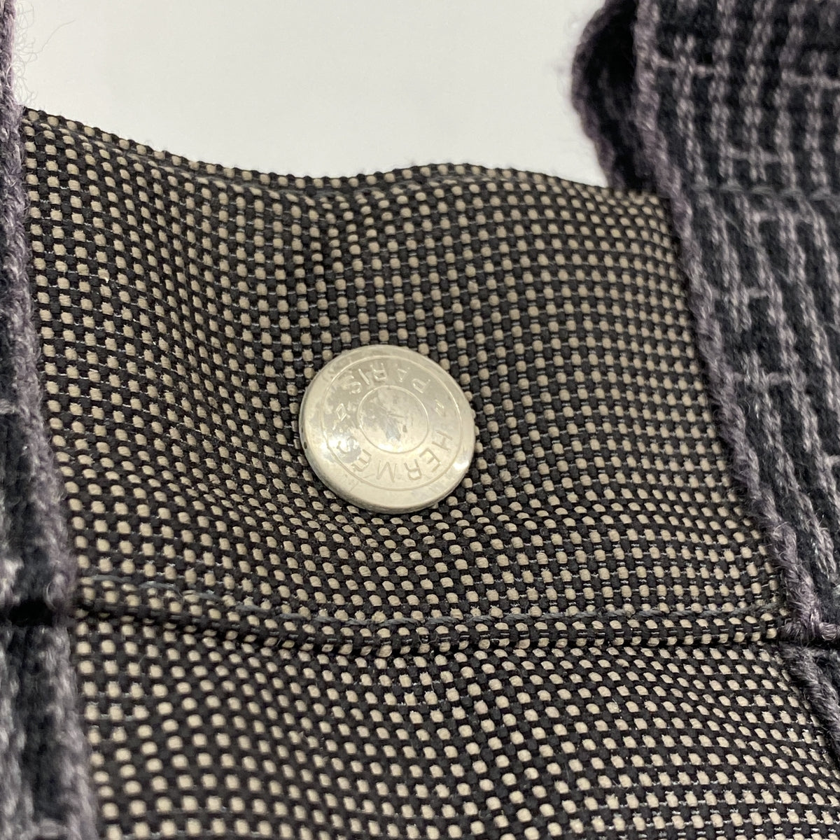 【6kd4883】エルメス トートバッグ エールラインPM ナイロン グレー シルバー金具【中古】メンズ レディース ユニセックス