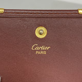 【6kd4924】カルティエ コインケース マスト レザー ボルドー ゴールド金具【中古】レディース