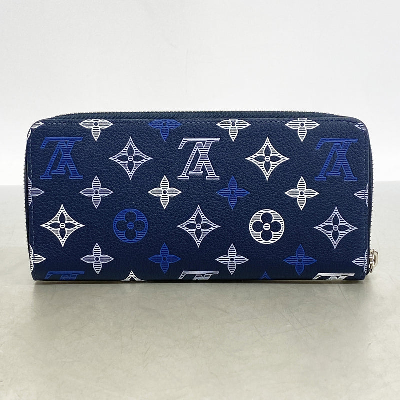 【6kd4927】ルイヴィトン 長財布 モノグラム・シャドウ ジッピーホリゾンタル M29777 ネイビー【中古】メンズ