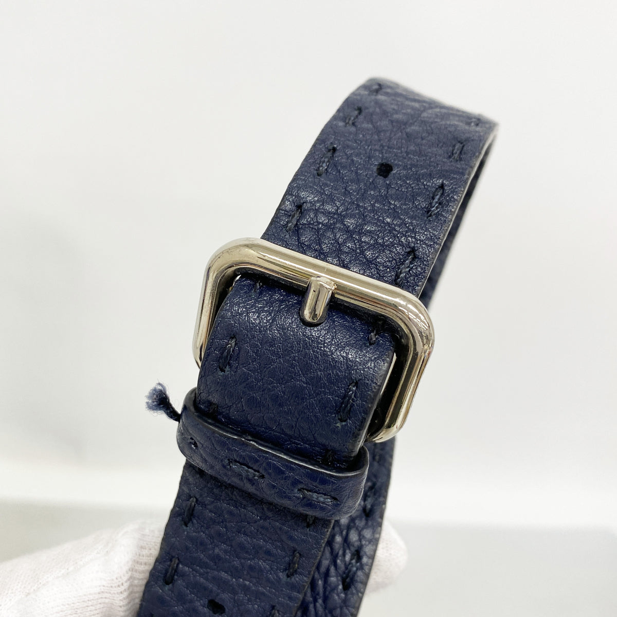 【6kd4932】フェンディ ハンドバッグ セレリア レザー ネイビー シルバー金具 2wayバッグ【中古】レディース