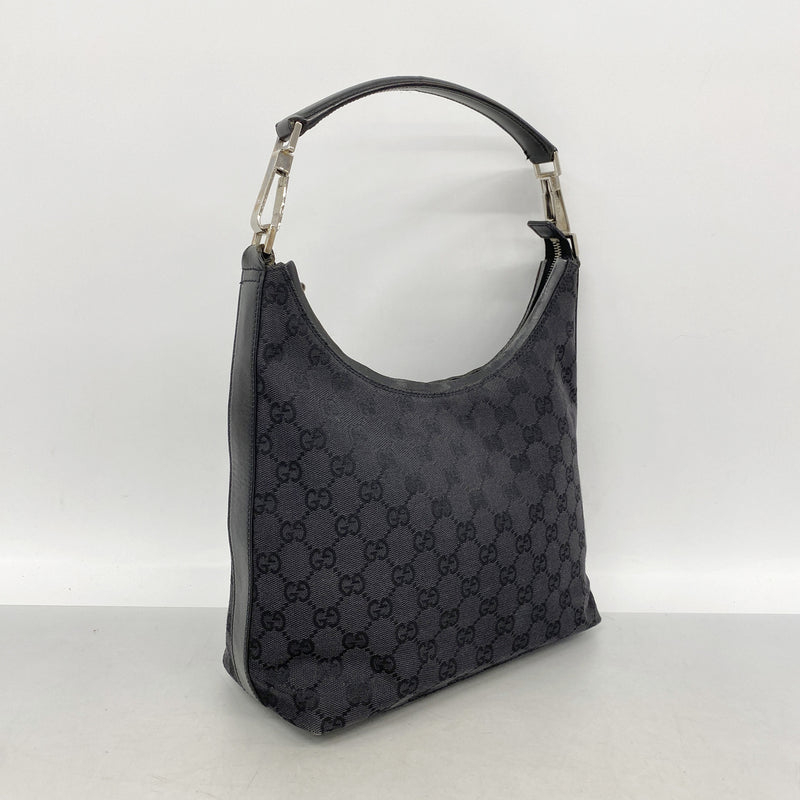 【6kd4935】グッチ ショルダーバッグ GGキャンバス 000 0602 キャンバス ブラック シルバー金具【中古】レディース