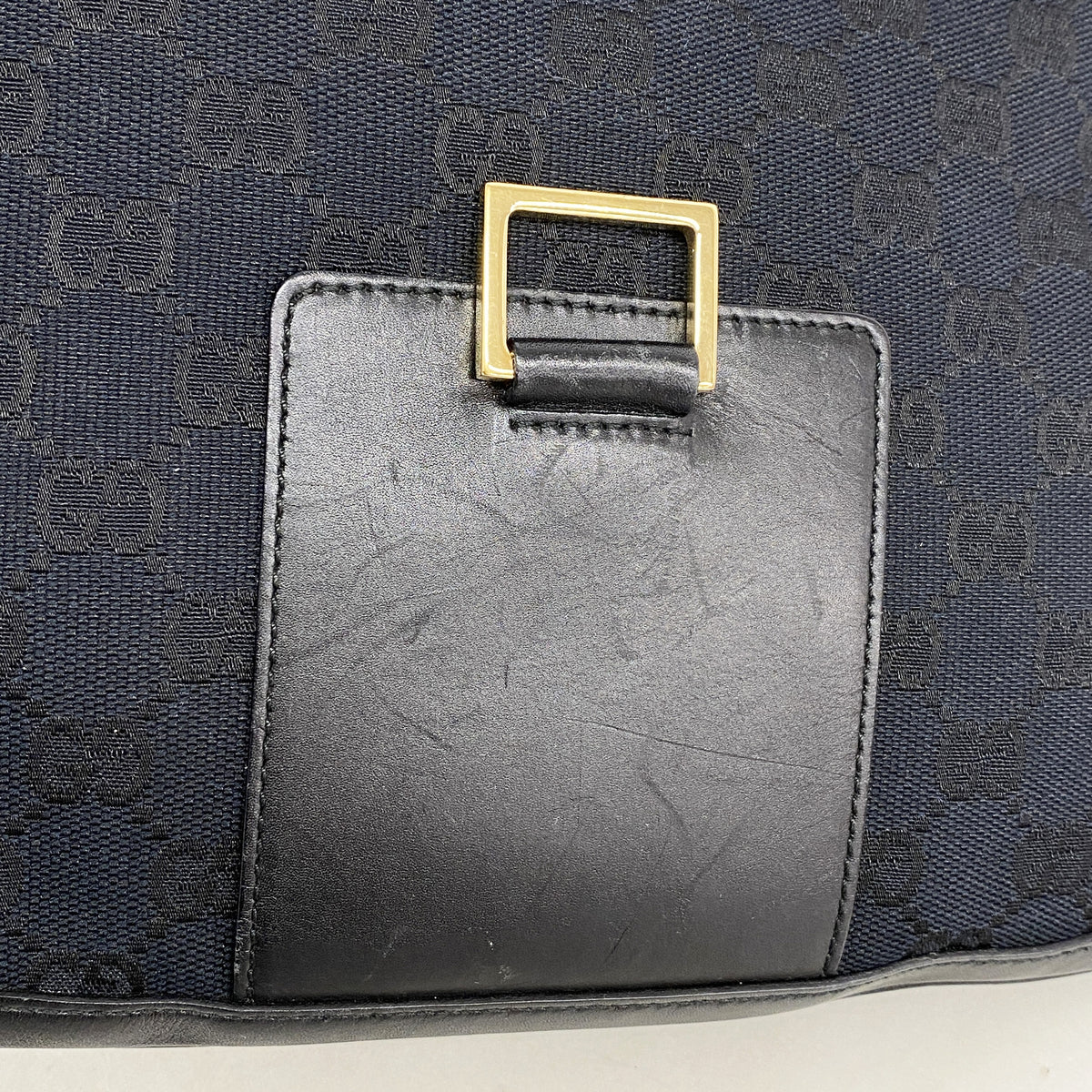 【6kd4945】グッチ ショルダーバッグ GGキャンバス 001 4129 キャンバス ブラック ゴールド金具【中古】レディース