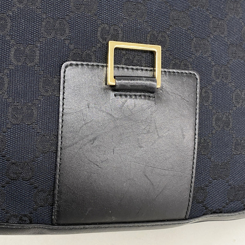 【6kd4945】グッチ ショルダーバッグ GGキャンバス 001 4129 キャンバス ブラック ゴールド金具【中古】レディース