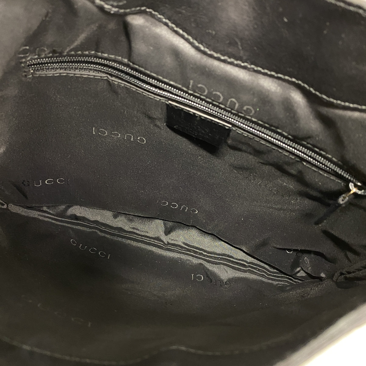 【6kd4945】グッチ ショルダーバッグ GGキャンバス 001 4129 キャンバス ブラック ゴールド金具【中古】レディース