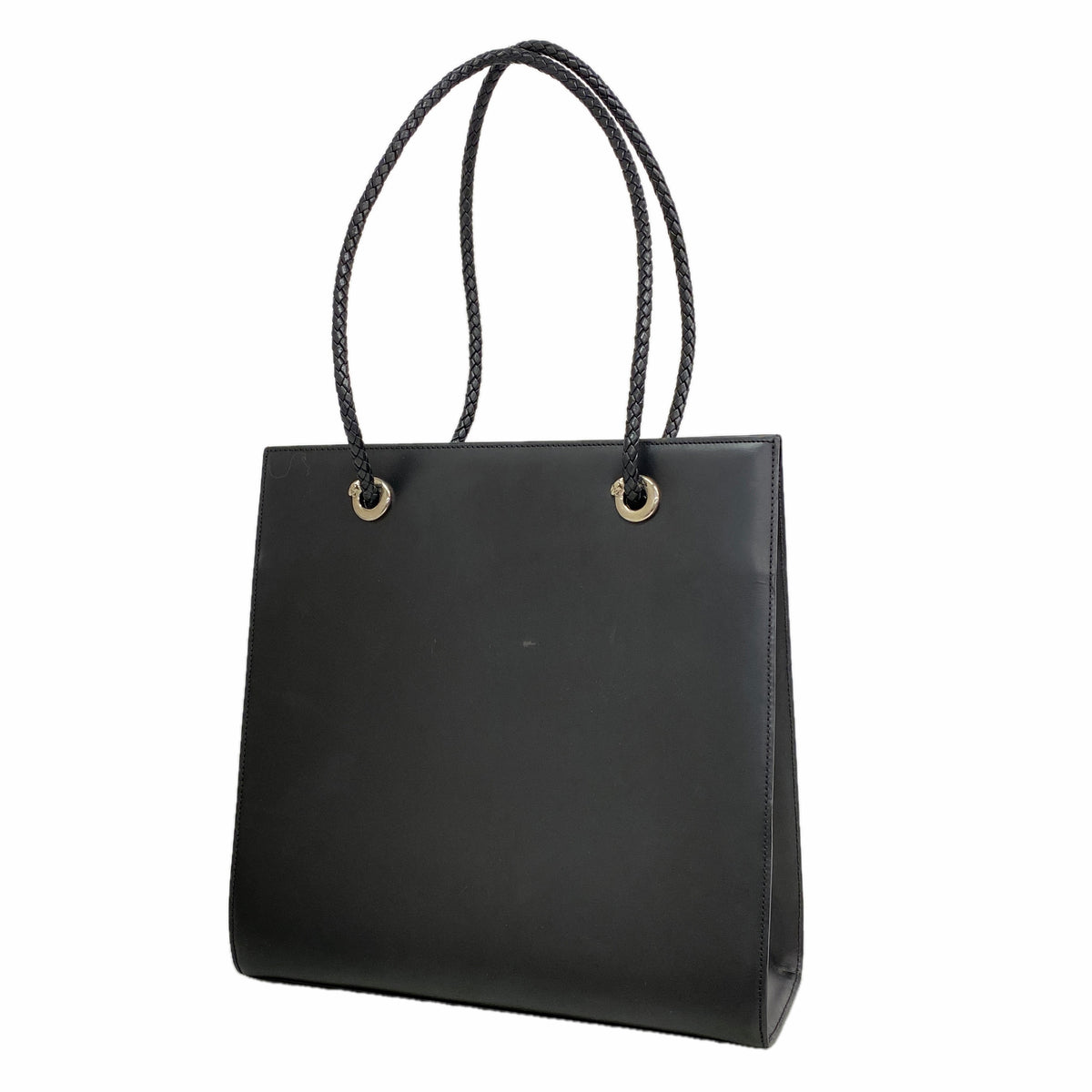 【6kd4964】カルティエ トートバッグ パンテール レザー ブラック シルバー金具【中古】レディース