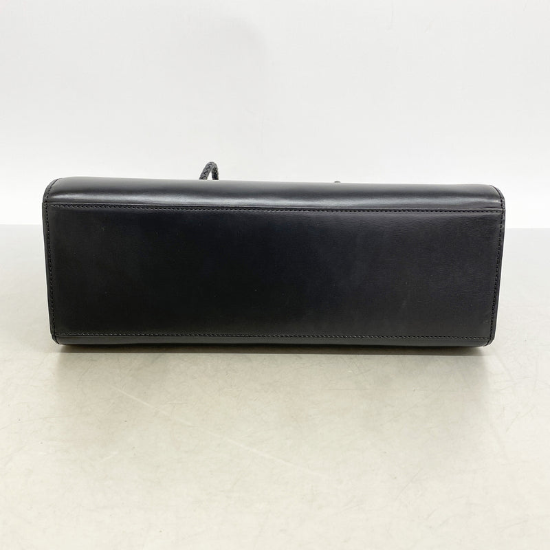【6kd4964】カルティエ トートバッグ パンテール レザー ブラック シルバー金具【中古】レディース