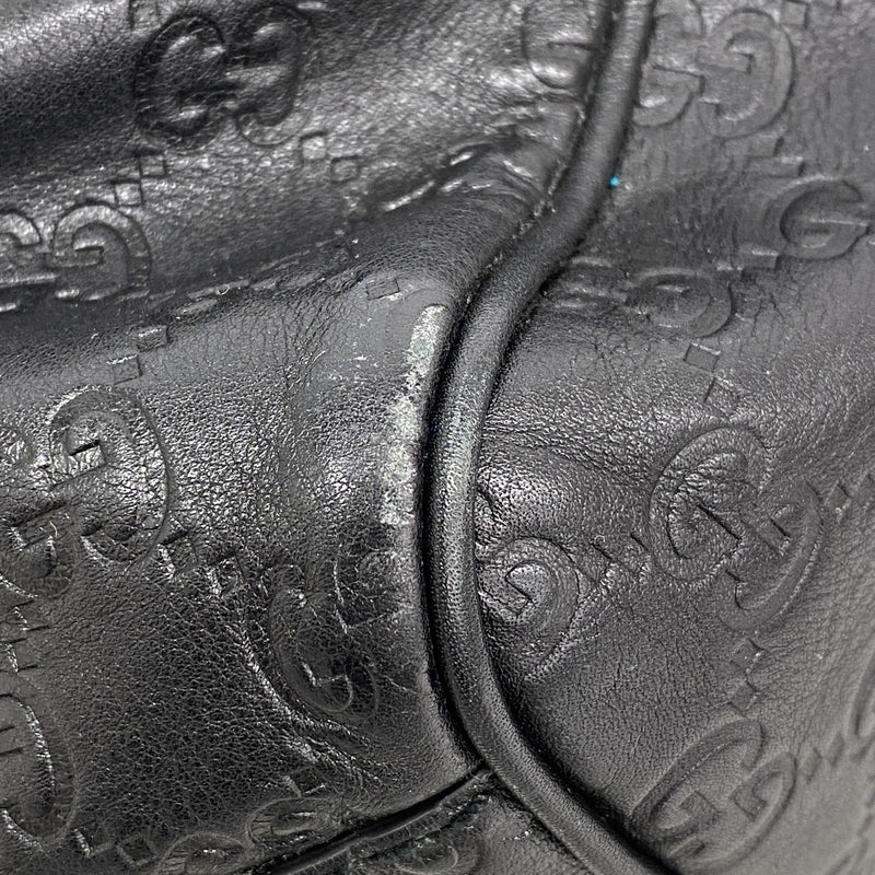 【6kd4966】グッチ ハンドバッグ グッチシマ スーキー 211944 レザー ブラック シャンパンゴールド金具【中古】レディース