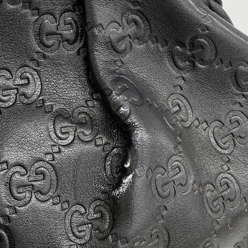 【6kd4966】グッチ ハンドバッグ グッチシマ スーキー 211944 レザー ブラック シャンパンゴールド金具【中古】レディース