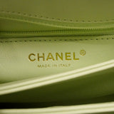【6kd4976】シャネル ハンドバッグ マトラッセ チェーンショルダー ラムスキン ライトグリーン シャンパンゴールド金具 2wayバッグ【中古】レディース